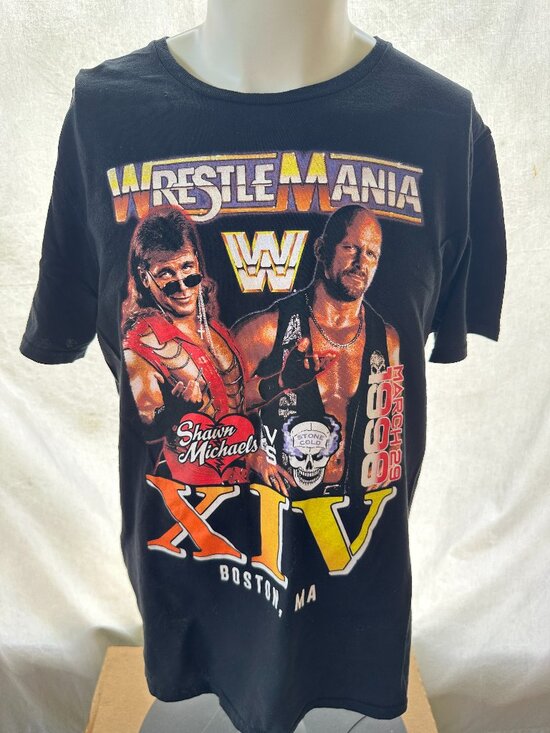 WWE Other - Shawn Michaels Stone Cold Steve Austin Wrestle Mania XIV Boston 1999 Men's Black